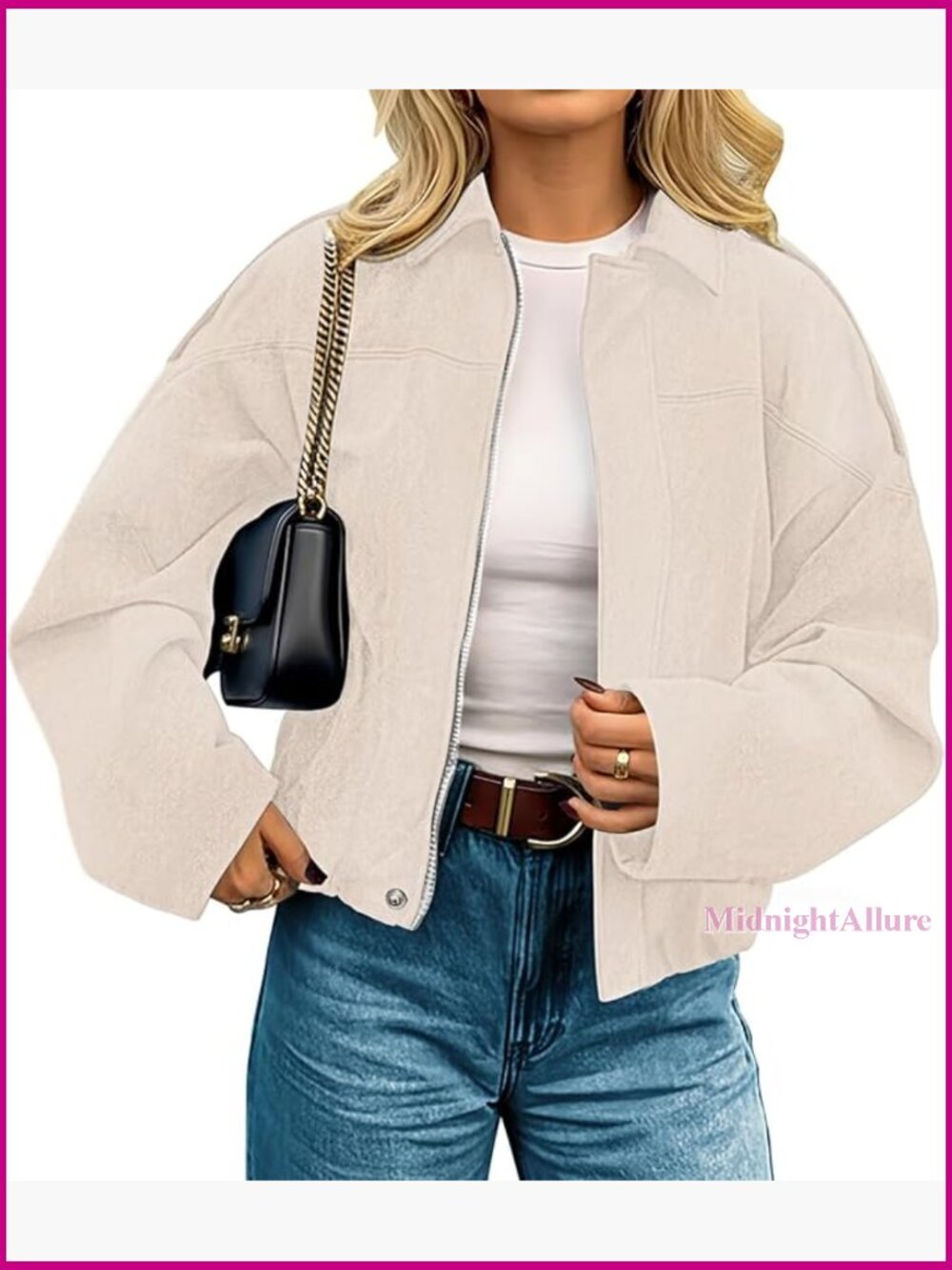Faux Suede Cropped Jacket Open Front Long Sleeve Regular Fit